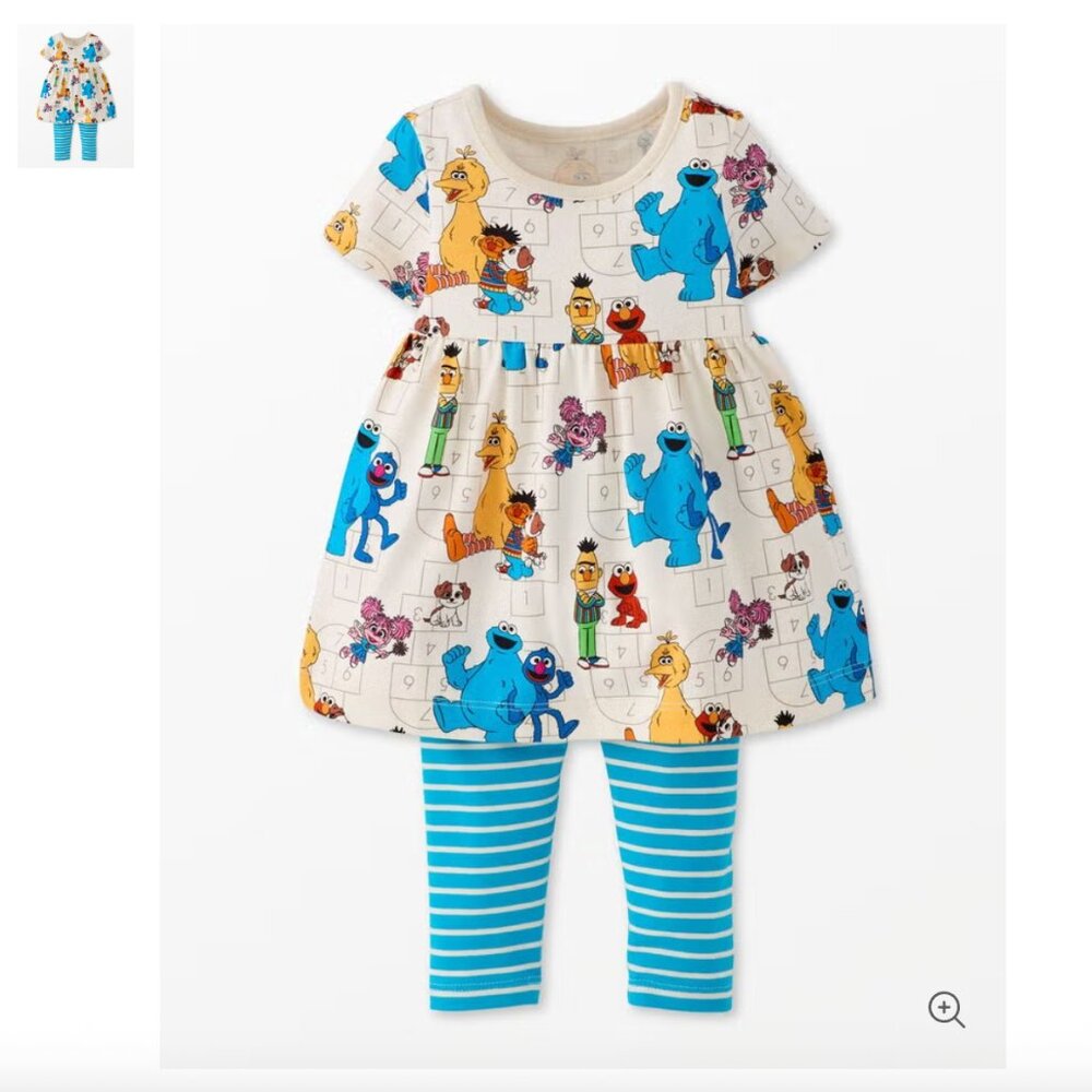 ISO Hanna Andersson Sesame Street Skater Dress & Leggings Set 2T